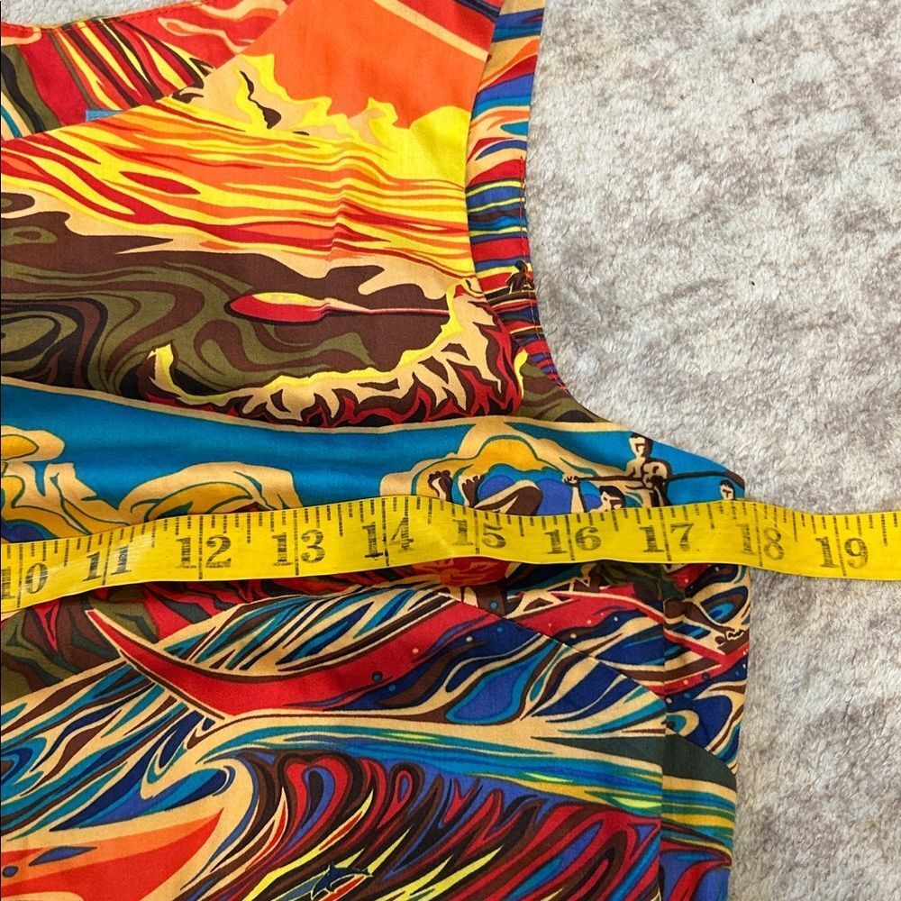 vintage KAI women's Hawaiian shift dress orange surf print small - Picture 5 of 8